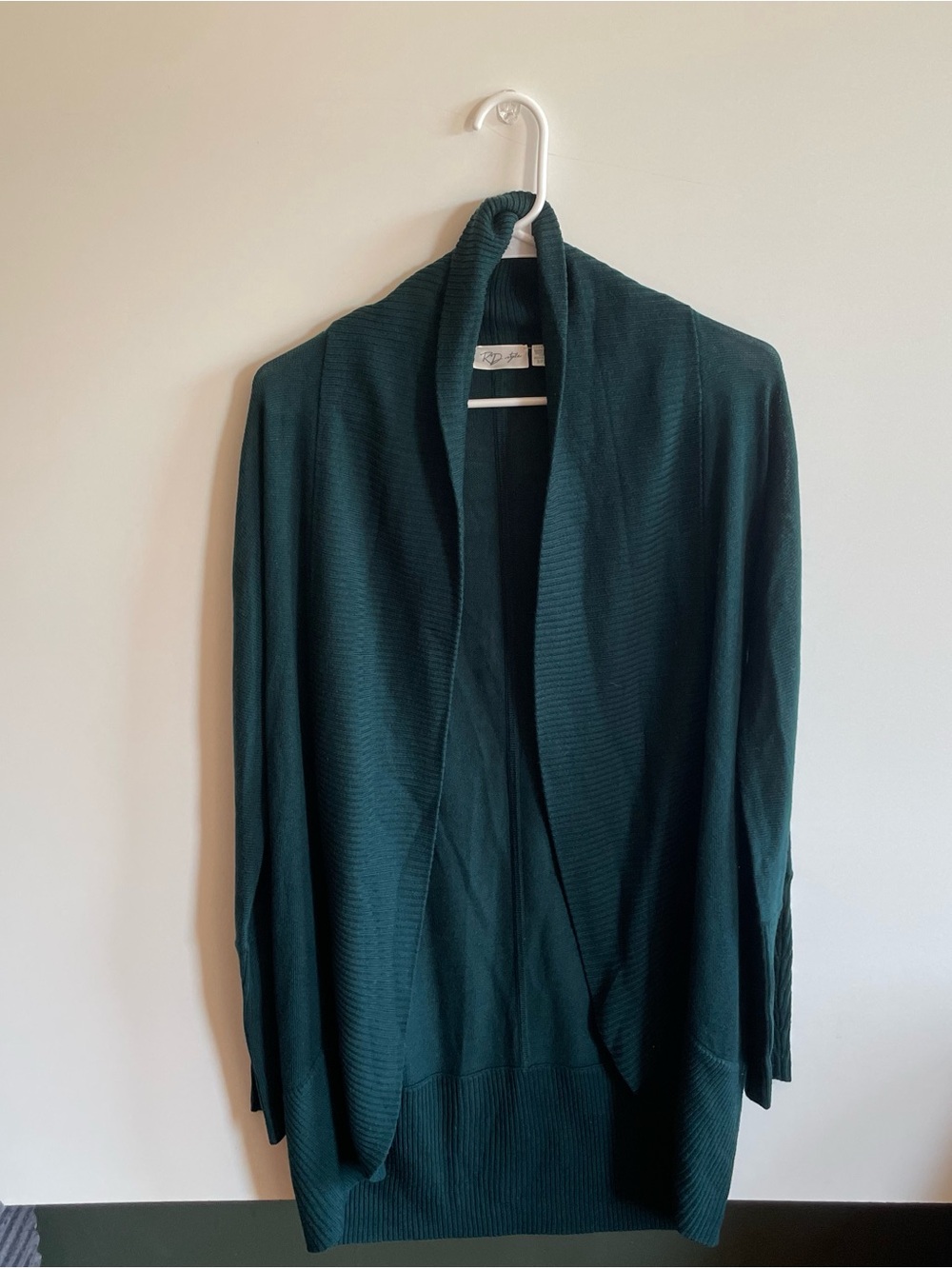 RD Style Open-Front Longline Cardigan in Deep Teal